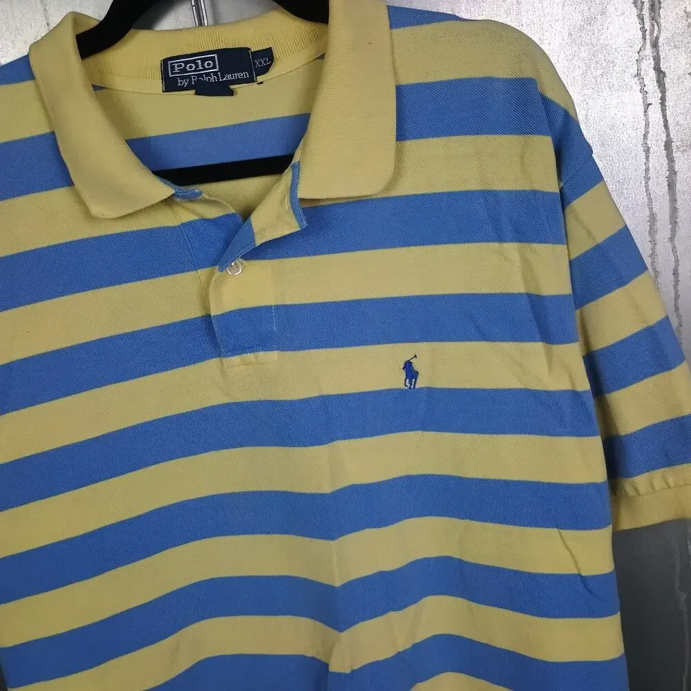 Polo Ralph Lauren Vintage Striped Rugby Polo Shirt XXL Preppy Ivy Y2K 2000s